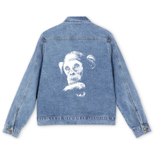 Discover Chimp - Chimpanzee - The malancholy thinker Men's Denim Jackets
