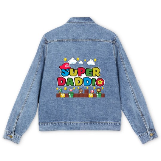 Discover Super Daddio Men's Denim Jackets - Funny Dad Men's Denim Jackets, Father's Day Men's Denim Jackets