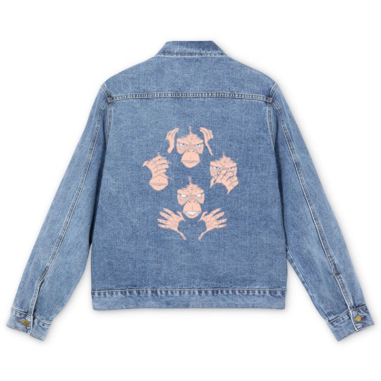 Discover Monkey Cover Face Awesome Gorilla Queen Band Men's Denim Jackets