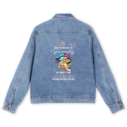 Discover Cancer Girl Make No Mistake My Personality - Zodiac Gift Birthday Gift - Men's Denim Jackets
