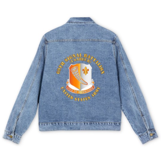 Discover Army 69th Signal Battalion USAREUR US Army Men's Denim Jackets