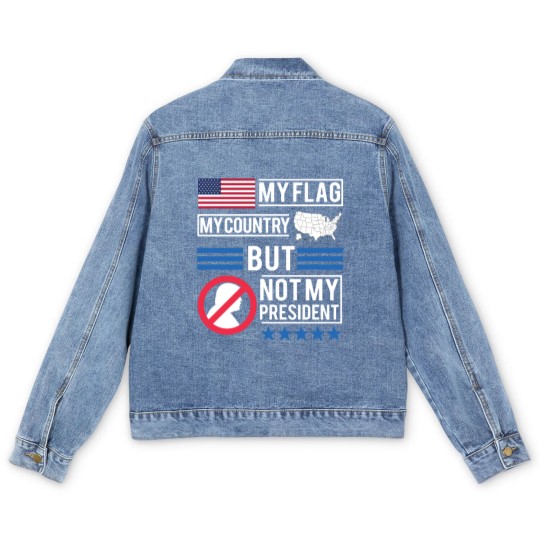 Discover Not My President Anti Donald Trump Men's Denim Jackets Men's Denim Jackets