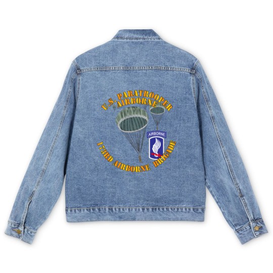 Discover Army - US Paratrooper - 173rd Airborne Bde wo Shadow - Military - Men's Denim Jackets