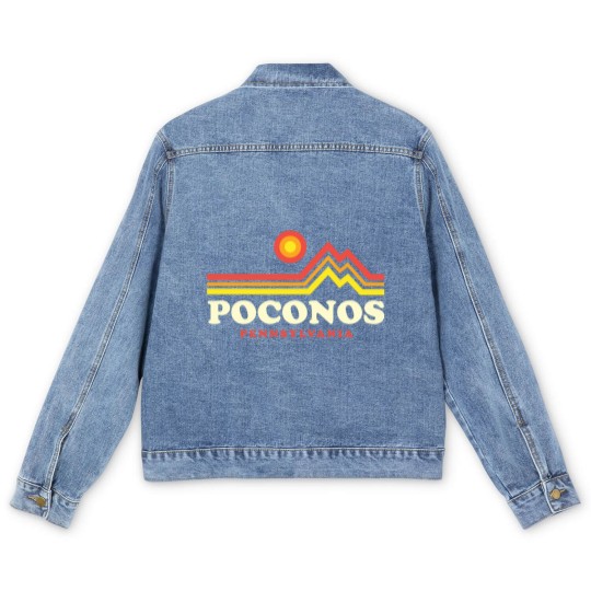 Discover Pocono Mountains Retro Pennsylvania - Poconos - Men's Denim Jackets
