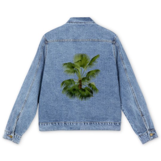 Discover Palm Tree Botanical Illustration Men's Denim Jackets