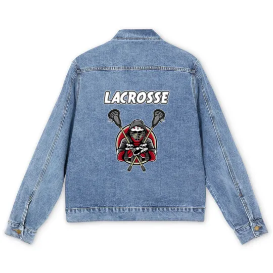 Discover lacrosse athlete la crosse gift Men's Denim Jackets