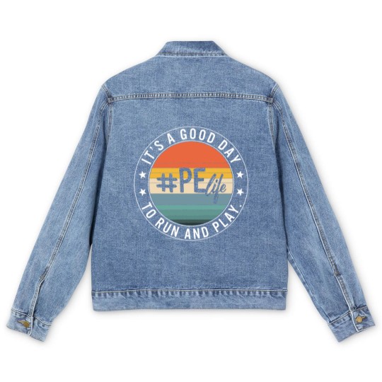 Discover Physical Education Teacher Men's Denim Jackets, Good Day To Run Men's Denim Jackets