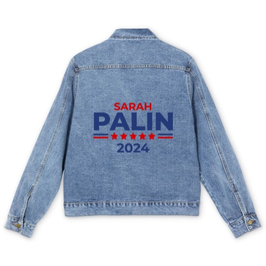 Discover Sarah Palin Alaska Governor Republican For Preside Men's Denim Jackets