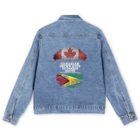 Discover Canadian Grown With Guyanese Roots - Gift for Guyanese With Roots From Guyana - Guyanese - Men's Denim Jackets