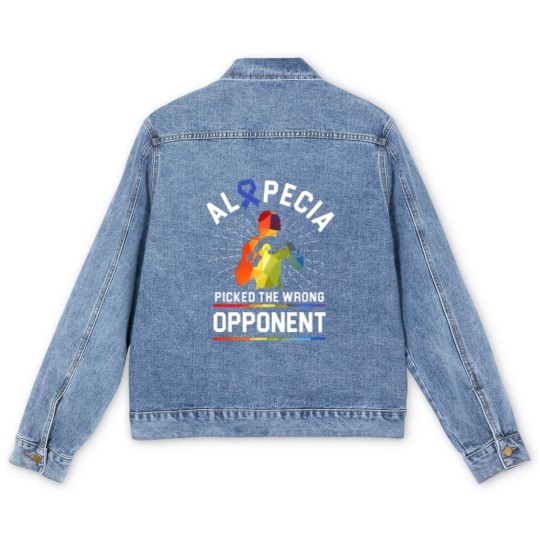 Discover Alopecia Awareness Hair Loss Warrior Beat Men's Denim Jackets