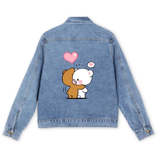 Discover Milk And Mocha Bears Classic Men's Denim Jackets Men's Denim Jackets