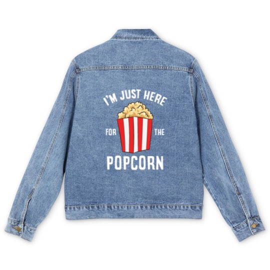 Discover Just Here For The Popcorn Cinema Watching Movies Men's Denim Jackets