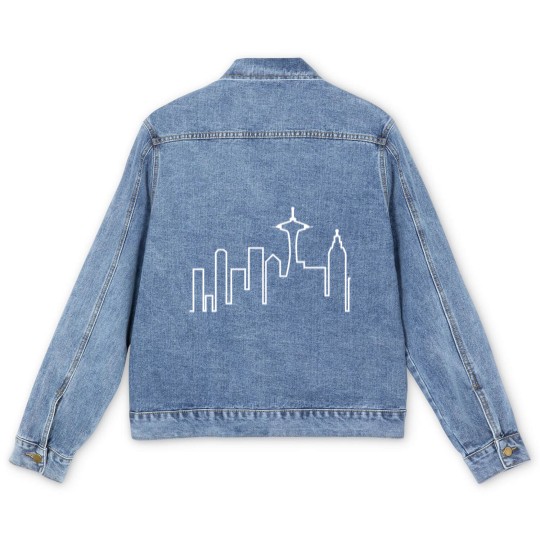 Discover Seattle Skyline (Frasier) Men's Denim Jackets