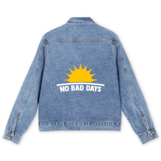Discover No Bad Days with sun motivational gift Men's Denim Jackets