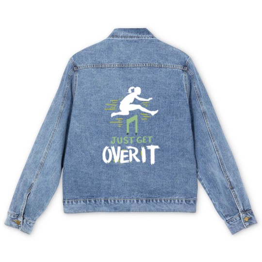 Discover Hurdler Just Get Over It Hurdles Gift Men's Denim Jackets
