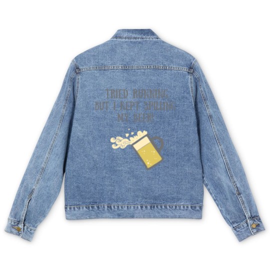 Discover Run with Beer Men's Denim Jackets