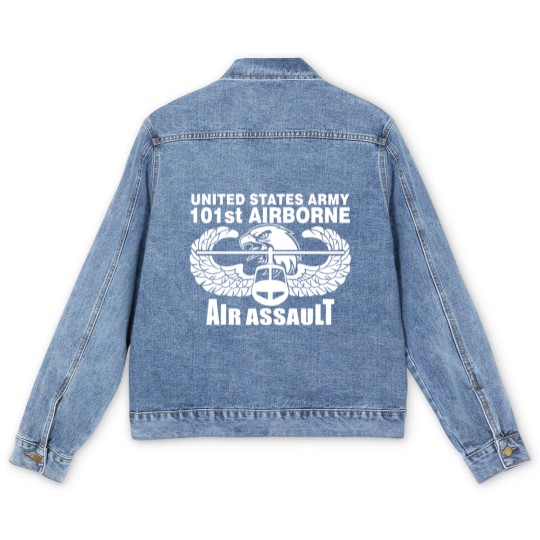 Discover 101st Army Airborne Air Assault eagle Men's Denim Jackets