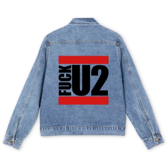 Discover Red middle finger sport colors stinkfinger show sy Men's Denim Jackets