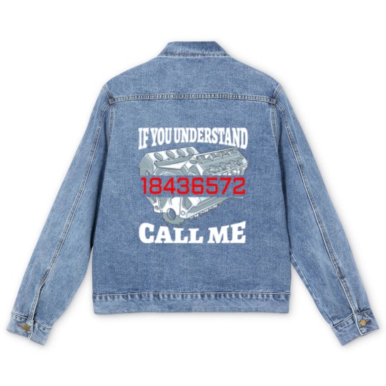 Discover Funny 18436572 Auto Mechanic V8 Muscle Car Firing Order - Funny Mechanic Gift - Men's Denim Jackets