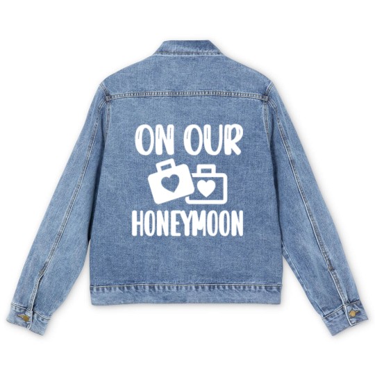 Discover Honeymoon Vacation Wedding Couple Honeymooning Men's Denim Jackets
