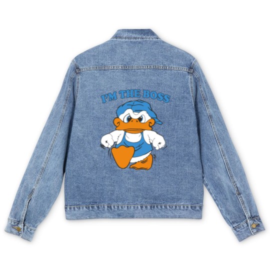 Discover I'm The Boss Duck Men's Denim Jackets 90s Cartoon Tourist Men's Denim Jackets