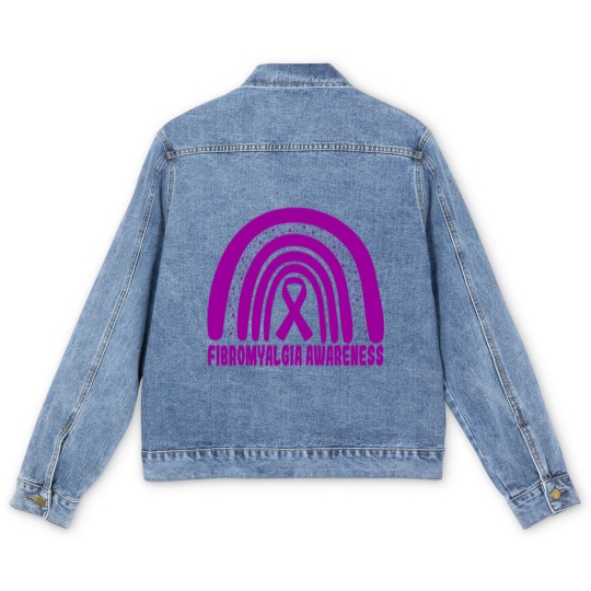 Discover Fibromyalgia Rainbow Day National Fibromyalgia Awareness Classic Men's Denim Jackets