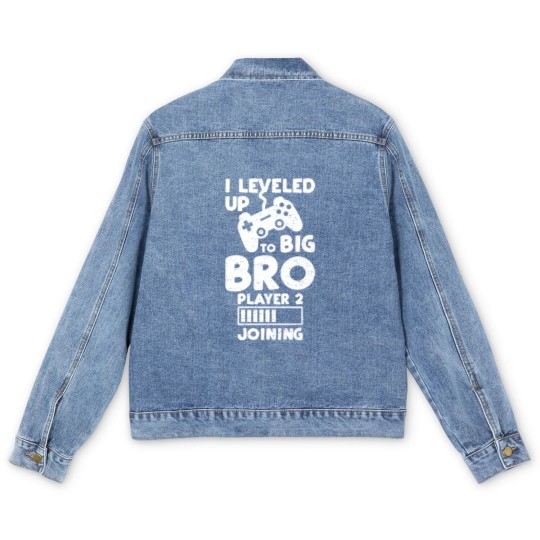 Discover I Leveled Up To Big Bro Player 2 Joining - Brother Men's Denim Jackets