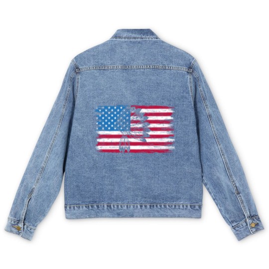 Discover Native American USA Indigenous People 4th Of July Men's Denim Jackets