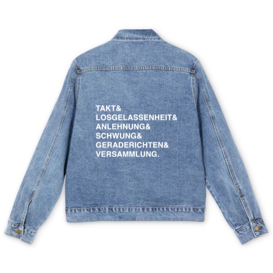 Discover Dressage German Training Scale Equestrian Dressage Men's Denim Jackets
