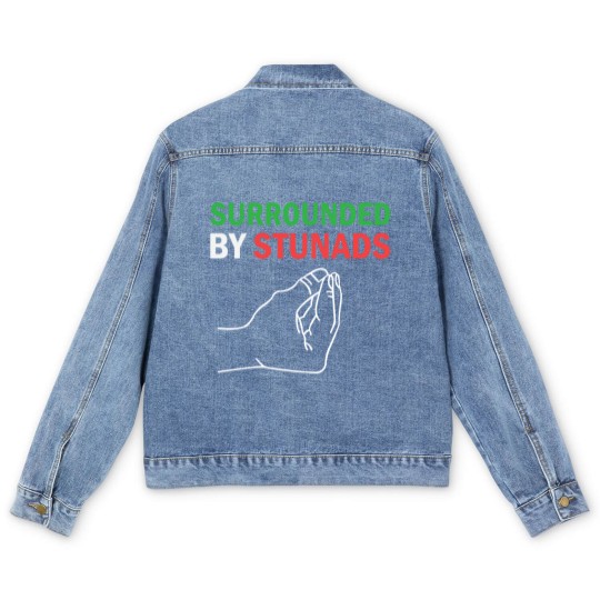 Discover Surrounded by Stunads Funny Italian Sayings Men's Denim Jackets