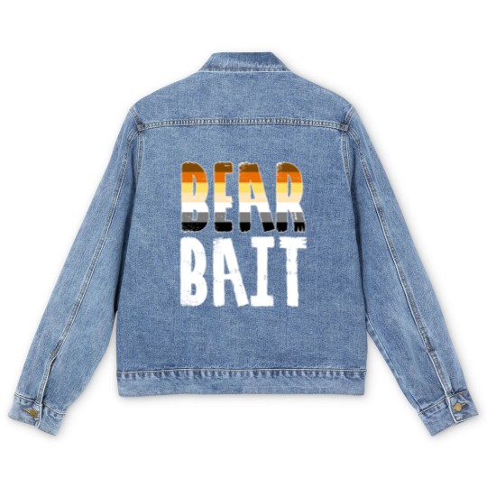 Discover Bear Bait - LGBT Gay Pride Bear Community Bear Men's Denim Jackets