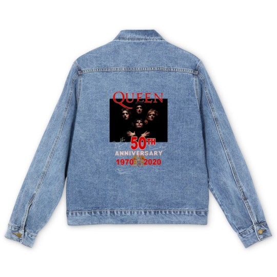 Discover Queen Band Aniversary 50Th, Country Music Men's Denim Jackets, Retro Men's Denim Jackets