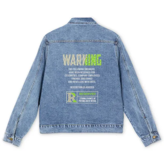 Discover Warning Jordan 5 Green Bean Matching Sneaker Men's Denim Jackets