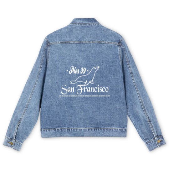 Discover PIER 39 Sea Lion Art Men's Denim Jackets