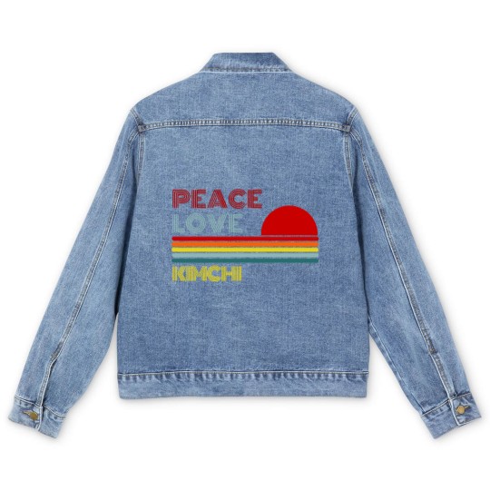 Discover Peace Love Kimchi Retro Vintage Men's Denim Jackets