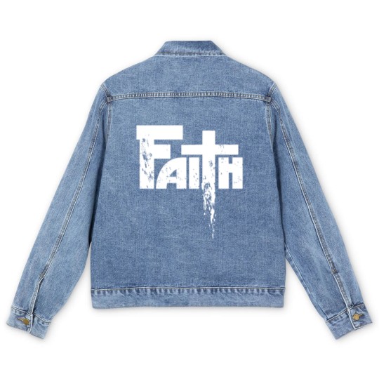 Discover Faith Cross Men's Denim Jackets