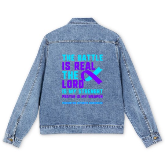 Discover Rheumatoid Arthritis Awareness Men's Denim Jackets, The Battle Men's Denim Jackets