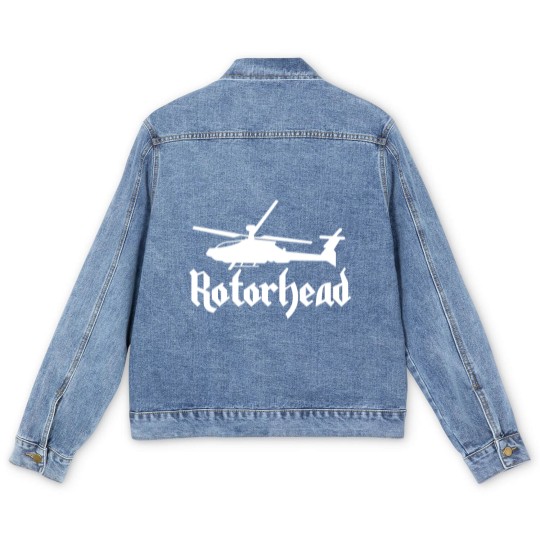 Discover Rotorhead Helicopter Pilot - Helicopter - Men's Denim Jackets