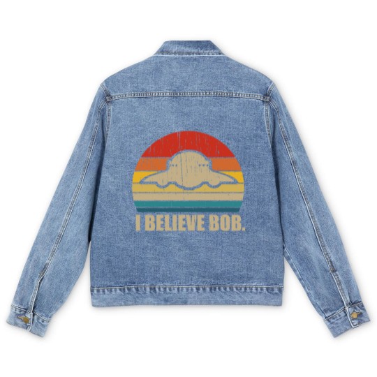 Discover I Believe Bob - Bob Lazar Ufo Area 51 Conspiracy Theory - Men's Denim Jackets