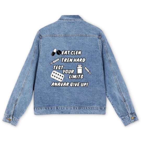 Discover Eat Clen Tren Hard Men's Denim Jackets