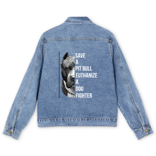 Discover save a pitbull euthanize a dog fighter pitbull Men's Denim Jackets