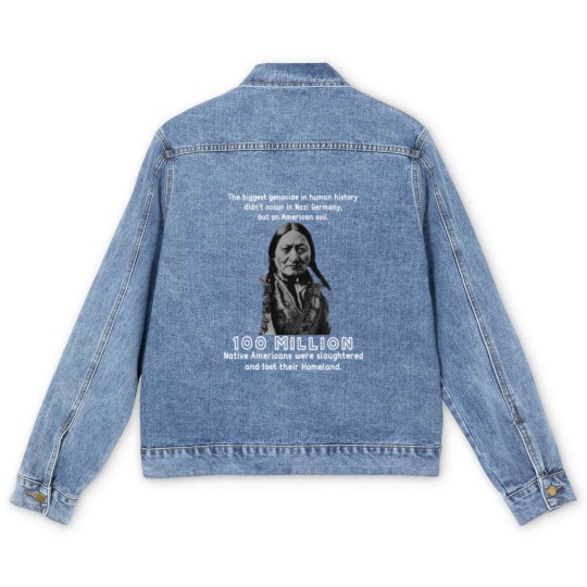 Discover sitting bull - Native American - Men's Denim Jackets