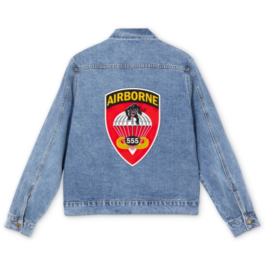 Discover 555Th Parachute Infantry Battalion Gift Men's Denim Jackets Men's Denim Jackets