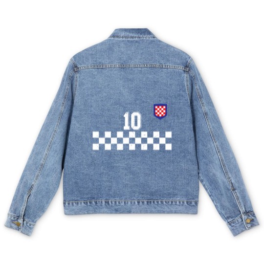 Discover Croatia Football Jersey Retro Red Hrvatska Soccer Men's Denim Jackets