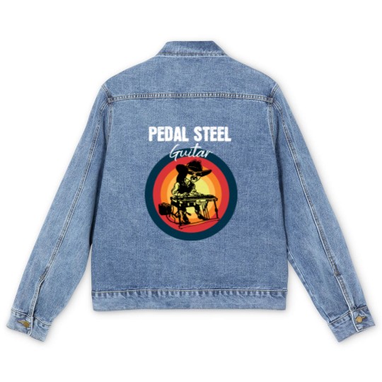 Discover Vintage Pedal Steel Guitar Player Musician Men's Denim Jackets