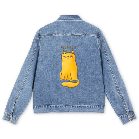 Discover Sour Puss - Cat - Men's Denim Jackets