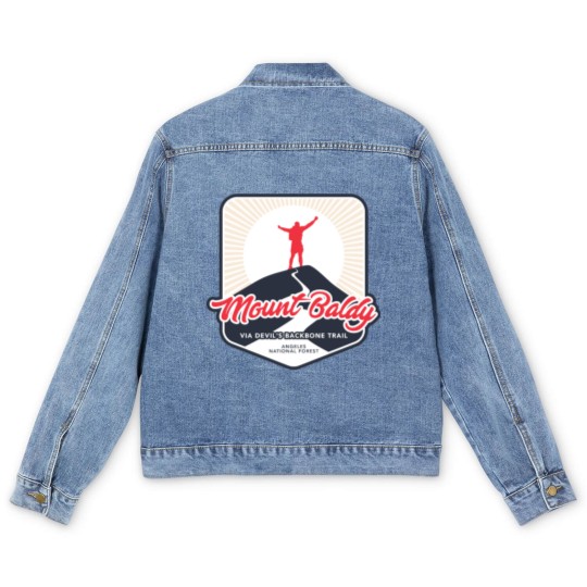 Discover Mount Baldy via Devil's Backbone Trail Men's Denim Jackets