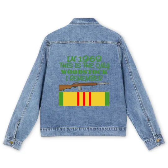 Discover In 1969 The Only Woodstock I Remember Vietnam Men's Denim Jackets