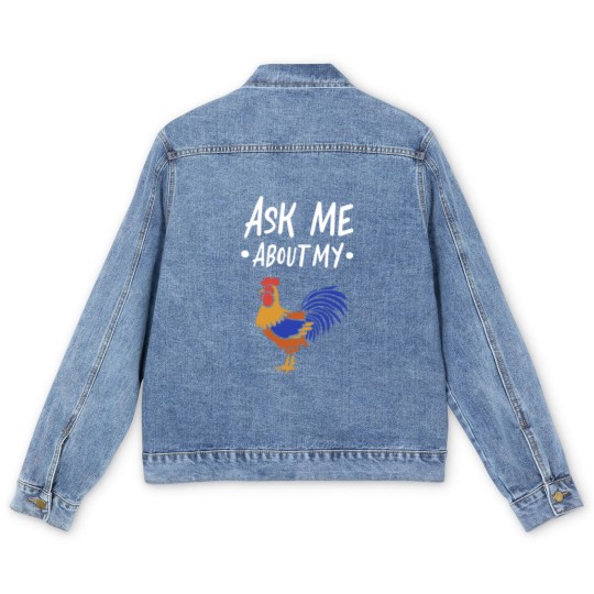 Discover Ask Me About My Cock Men's Denim Jackets