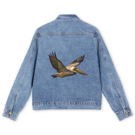 Discover Brown Pelican In Flight Men's Denim Jackets